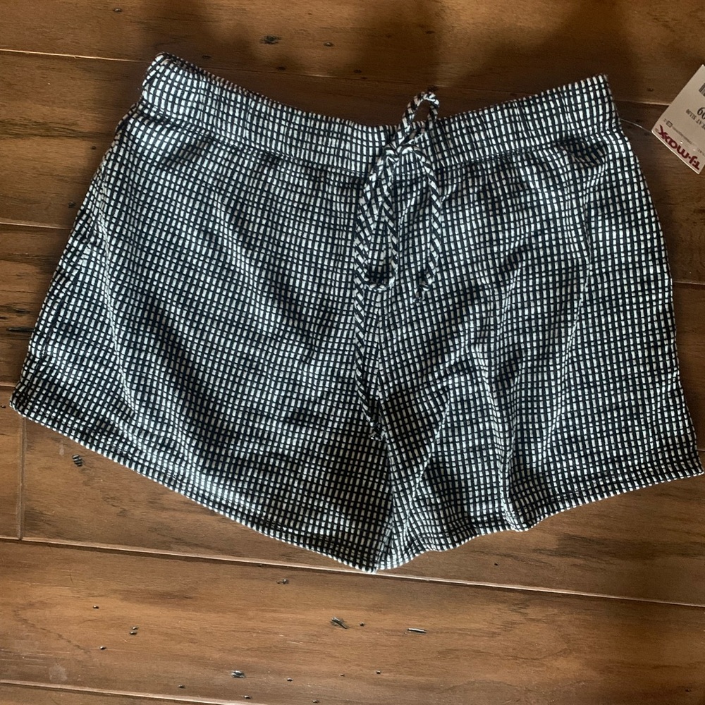 Caution To The Wind Black and White Athletic Shorts